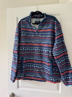 Chubbies Men's Navy Patterned Quarter-Zip Sweater